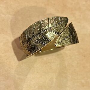 Gold Leaf Patterned Cuff Bracelet